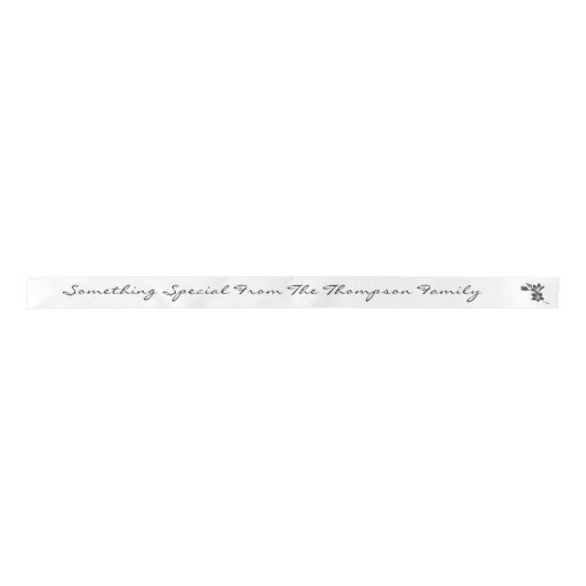 Van familienaam Gifting Script White Black Flower Lint (Voorkant)