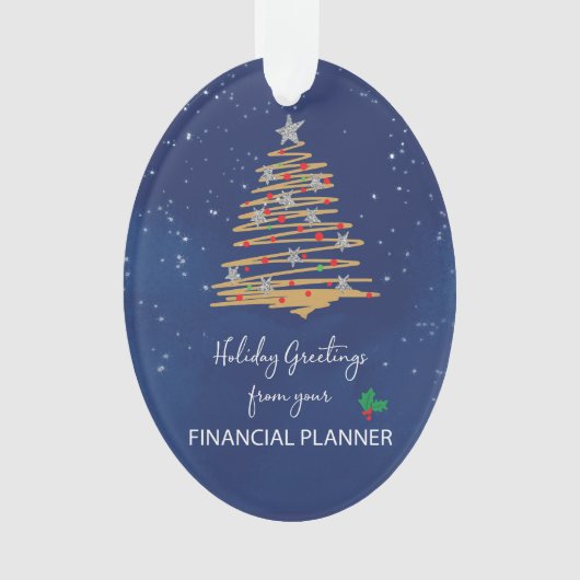Van financiële planner Kerstboom aangepaste naam Ornament (voorkant)