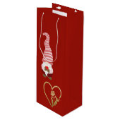 Van Gnome met Liefde mijn Valentijn Wijn Cadeautas (Voorkant Gekanteld)