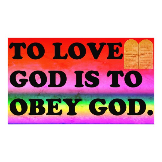 Van God houden is aan Obey God. Foto Afdruk (Voorkant)