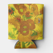 Van Gogh 15 zonnebloemen in een vasje Blikjeskoeler (Voorkant)