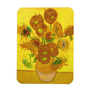 Van Gogh 15 zonnebloemen in een vasje Magneet