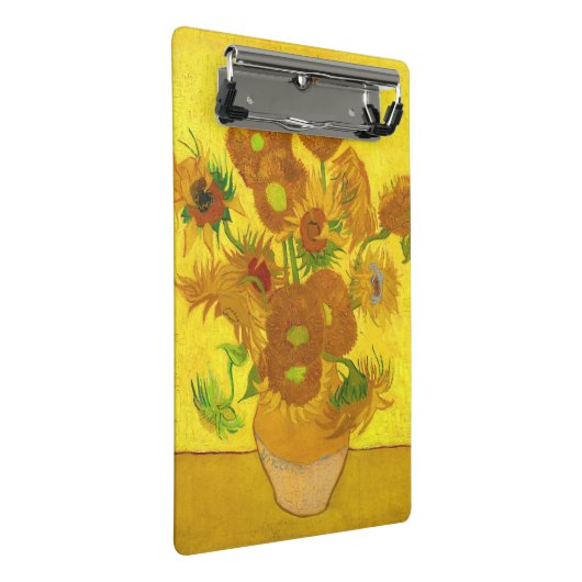 Van Gogh 15 zonnebloemen in een vasje Mini Klembord (Schuin)