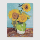 Van Gogh - 3 tournesols dans un vase carte magnéti (Devant)