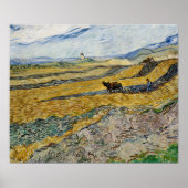 Van Gogh - afgesloten veld met ploegenman Poster (Voorkant)