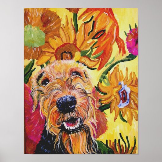 Van Gogh Airedale Poster (Voorkant)