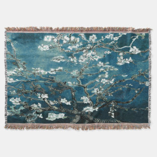 Van Gogh Almond Blossom Dark Blauwgroen Deken