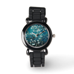 Van Gogh Almond Blossom : Donker Blauwgroen Horloge
