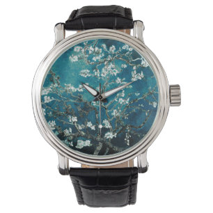 Van Gogh Almond Blossom : Donker Blauwgroen Horloge