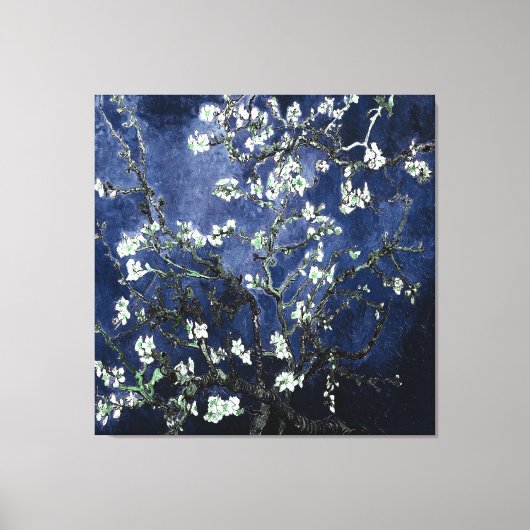 Van Gogh Almond Blossom Midnight Blue Canvas Afdruk (Voorkant)