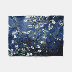 Van Gogh Almond Blossom Midnight Blue Fleece Deken