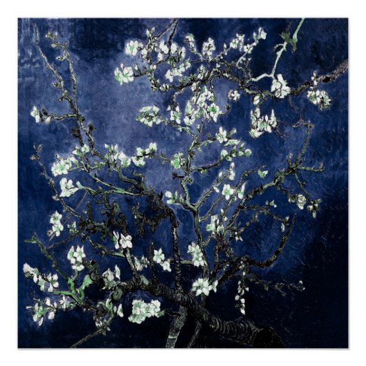 Van Gogh Almond Blossom Midnight Blue Perfect Poster (Voorkant)
