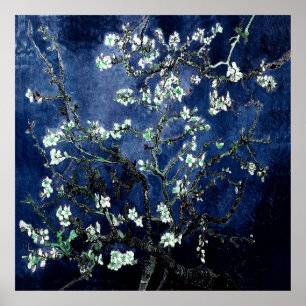 Van Gogh Almond Blossom Midnight Blue Poster
