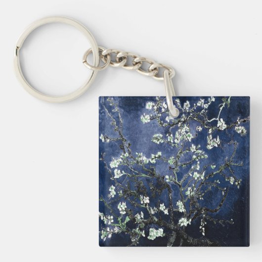 Van Gogh Almond Blossom Midnight Blue Sleutelhanger (voorkant)