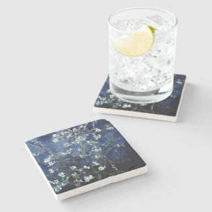 Van Gogh Almond Blossom Midnight Blue Stenen Onderzetter