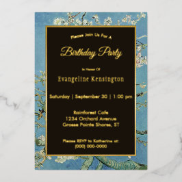 Van Gogh Almond Blossom Painting Birthday Folie Uitnodiging