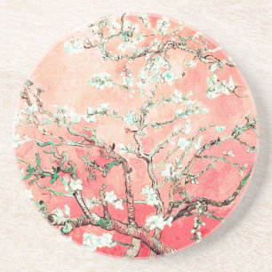 Van Gogh Almond Blossom Peach Zandsteen Onderzetter