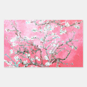 Van Gogh Almond Blossom Pink Blue Rechthoekige Sticker