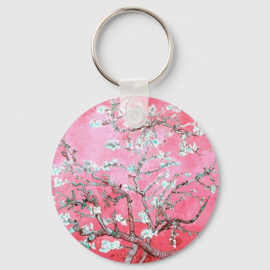 Van Gogh Almond Blossom Pink Blue Sleutelhanger (Voorkant)