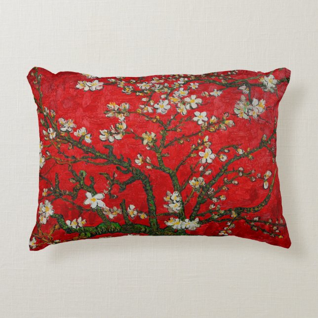 Van Gogh Almond Blossom Red Accent Kussen (Voorkant)