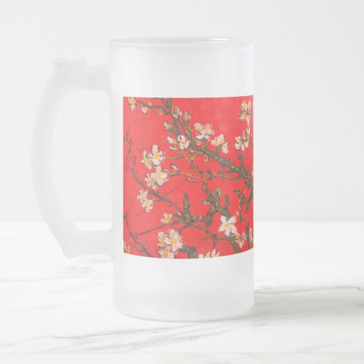 Van Gogh Almond Blossom Red Matglas Bierpul (Links)