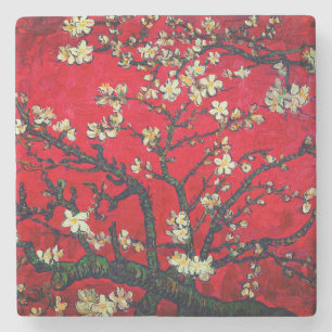Van Gogh Almond Blossom Red Stenen Onderzetter