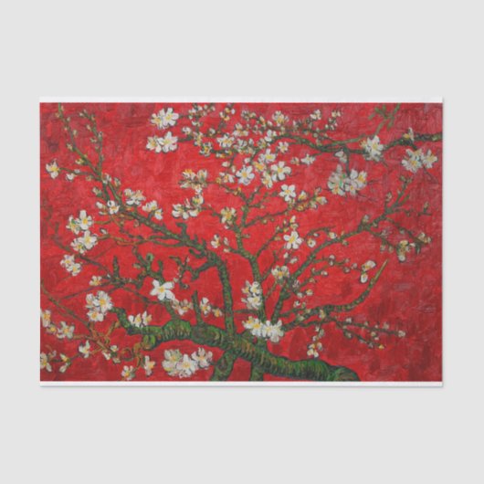 Van Gogh Almond Blossom Red Tissuepapier (Voorkant)