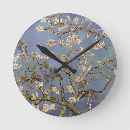 Van Gogh Almond Blossom Ronde Klok (Voorkant)