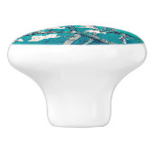 Van Gogh Almond Blossom Turquoise Keramische Knop (Zijkant)