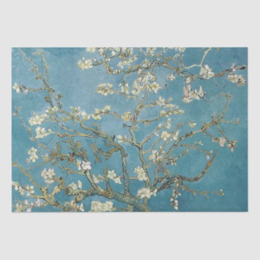 Van Gogh Almond Blossom Turquoise Tissuepapier (Voorkant)