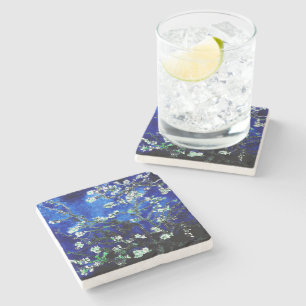 Van Gogh Amandelbloesems blauw groen stenen Onderz Onderzetter