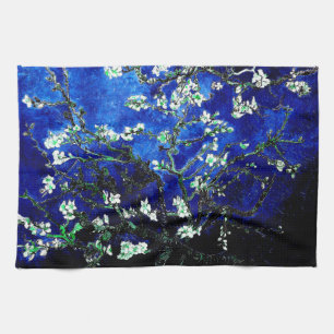 Van Gogh Amandelbloesems bruisend blauw Theedoek