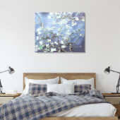 Van Gogh Amandelbloesems Staalblauw Canvas Afdruk (Insitu (Slaapkamer))