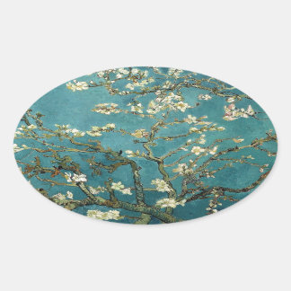 Van Gogh-amandelfilialen in Bloom Ovale Sticker