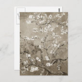 Van Gogh Ammond Branches in Bloom - Sepia Briefkaart (Voorkant / Achterkant)