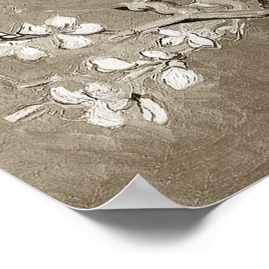 Van Gogh Ammond Branches in Bloom - Sepia Poster (Hoek)