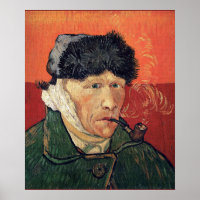 Van Gogh - Autoportrait avec Poster de l'oreille e