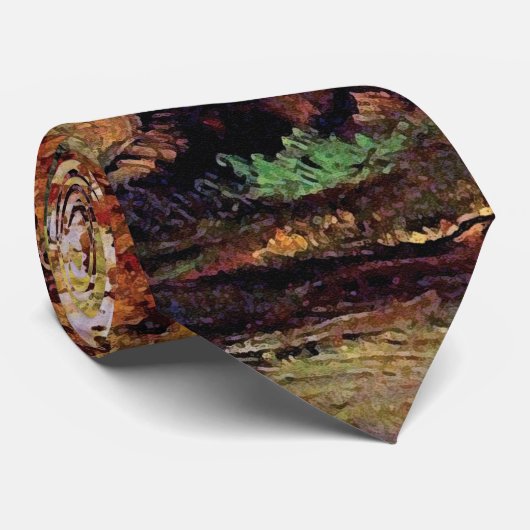 Van Gogh - Autumn landschap met vier bomen Stropdas (Opgerold)