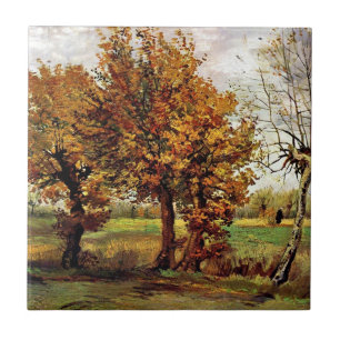 Van Gogh - Autumn landschap met vier bomen Tegeltje
