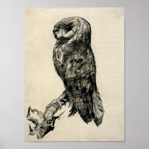 Van Gogh - Barn Owl Van zijkant bekeken Poster
