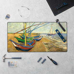 Van Gogh Bateaux de pêche sur la plage à Saintes-M