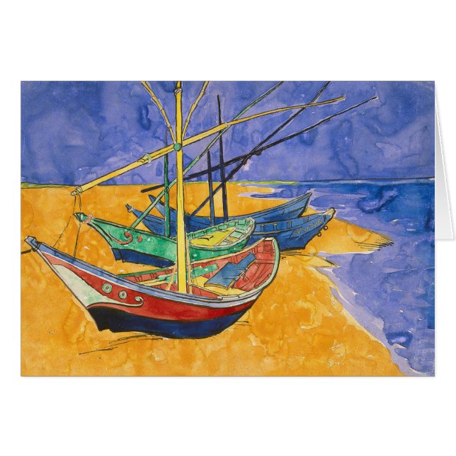 Van Gogh Bateaux Plage impressionniste (Devant horizontal)