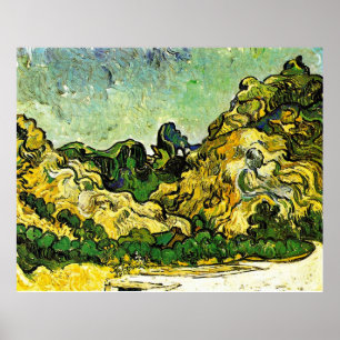 Van Gogh - Berglandschap in Saint-Remy Poster