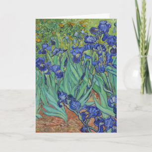Van Gogh beroemde blauwe irissen bloemenschilderij Kaart