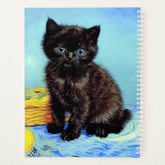 Van Gogh Black Kitten avec fils (Dos)