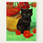 Van Gogh Black Kitten Fleurs rouges (Dos)