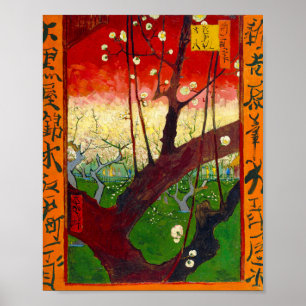 Van Gogh bloeiende plum Tree na Hiroshige Poster