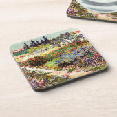 Van Gogh bloeiende tuin in Arles Floral Fine Art Bier Onderzetter (Linkerzijde)