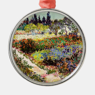 Van Gogh bloeiende tuin in Arles Floral Fine Art Metalen Ornament