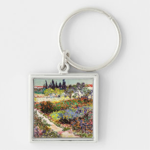 Van Gogh bloeiende tuin in Arles Floral Fine Art Sleutelhanger